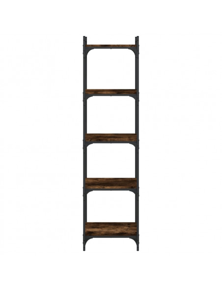 Libreria a 5 Ripiani Rovere Fumo 40x30x154 cm Legno Multistrato