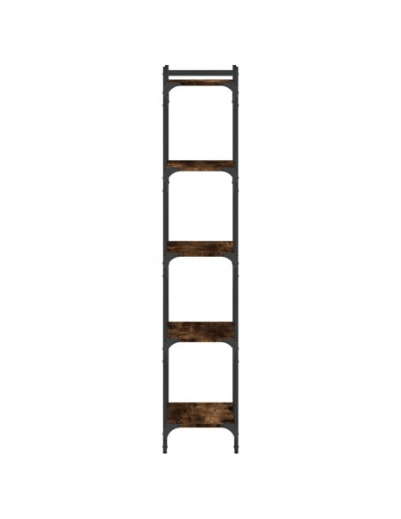 Libreria a 5 Ripiani Rovere Fumo 40x30x154 cm Legno Multistrato