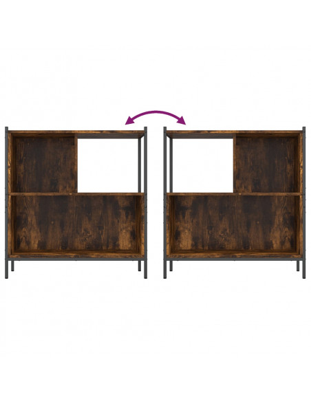Libreria Rovere Fumo 72x28x77,5 cm in Legno Multistrato