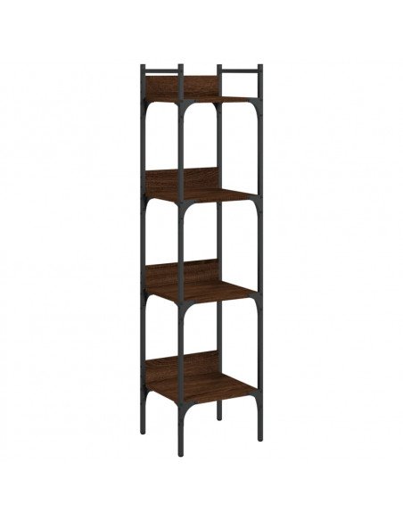 Libreria 4 Ripiani Rovere Marrone 35x30x138,5 Legno Multistrato
