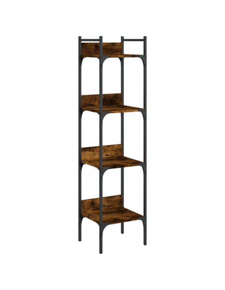 Libreria 4 Ripiani Rovere Fumo 35x30x138,5 cm Legno Multistrato