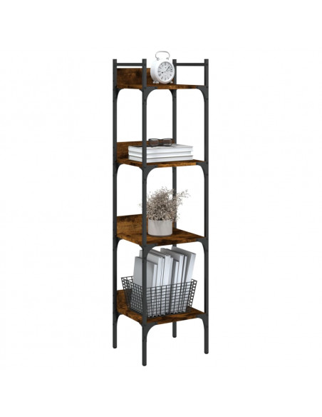 Libreria 4 Ripiani Rovere Fumo 35x30x138,5 cm Legno Multistrato
