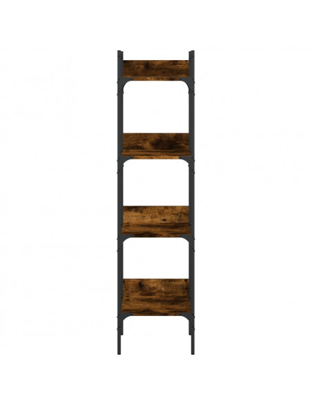 Libreria 4 Ripiani Rovere Fumo 35x30x138,5 cm Legno Multistrato