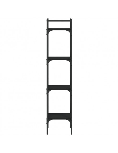 Libreria a 4 Ripiani Nera 35x30x138,5 cm in Legno Multistrato