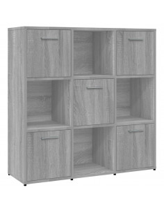 Libreria Grigio Sonoma 90x30x90 cm in Legno Multistrato 2