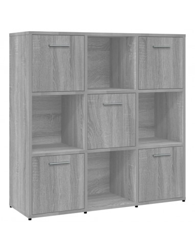 Libreria Grigio Sonoma 90x30x90 cm in Legno Multistrato