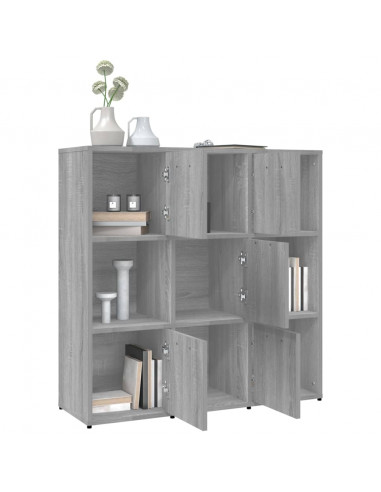 Libreria Grigio Sonoma 90x30x90 cm in Legno Multistrato