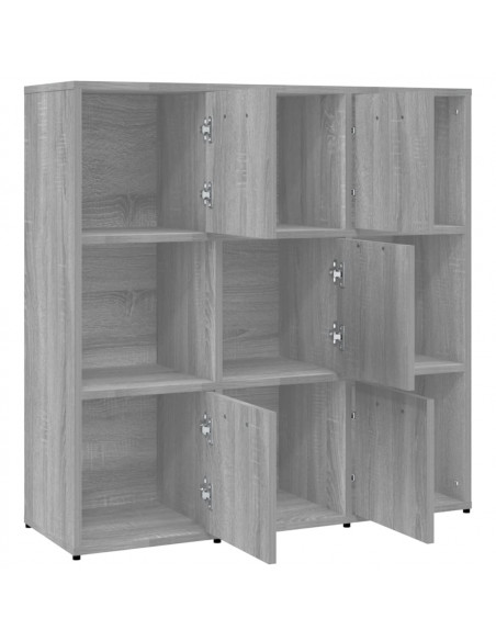 Libreria Grigio Sonoma 90x30x90 cm in Legno Multistrato