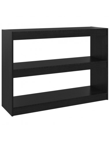 Libreria/Divisorio Nero 100x30x71,5cm in Legno Massello di Pino
