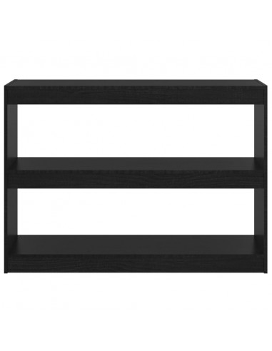 Libreria/Divisorio Nero 100x30x71,5cm in Legno Massello di Pino