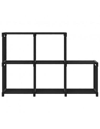 Mensola con 5 Vani a Cubo Nera 103x30x72,5 cm in Tessuto