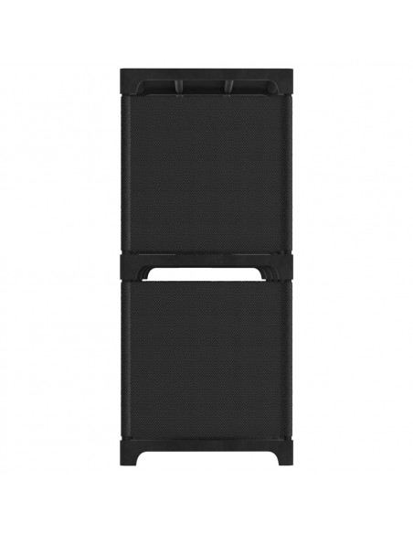 Mensola con 5 Vani a Cubo Nera 103x30x72,5 cm in Tessuto