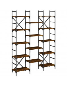 Libreria Rovere Fumo 127,5x28,5x172,5 cm in Legno Multistrato 2