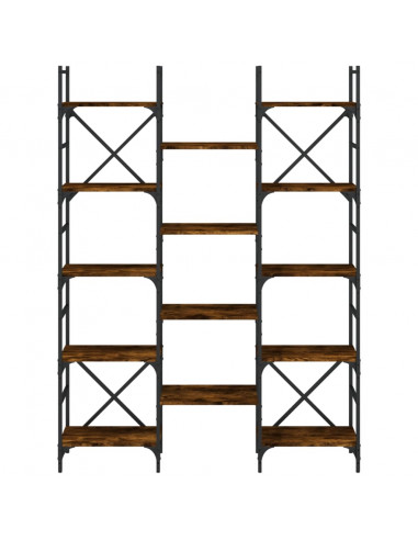Libreria Rovere Fumo 127,5x28,5x172,5 cm in Legno Multistrato