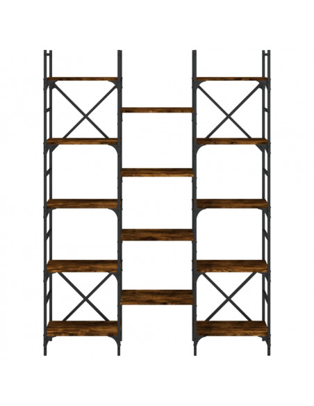 Libreria Rovere Fumo 127,5x28,5x172,5 cm in Legno Multistrato