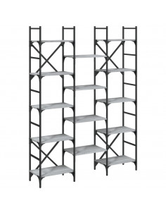 Libreria Grigio Sonoma 127,5x28,5x172,5 cm in Legno Multistrato 2