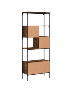 Libreria 5 Ripiani Rovere Fumo 76x33x188,5 cm Legno Multistrato 2