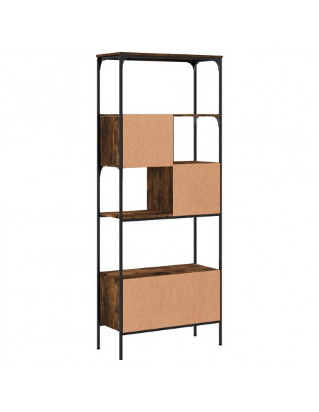 Libreria 5 Ripiani Rovere Fumo 76x33x188,5 cm Legno Multistrato