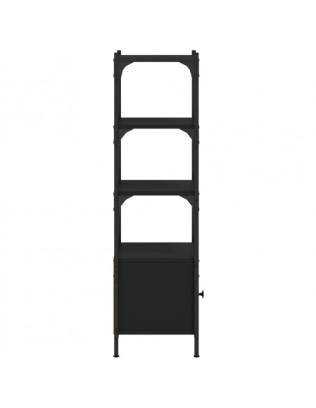Libreria a 3 Ripiani Nera 41x30x109,5 cm in Legno Multistrato
