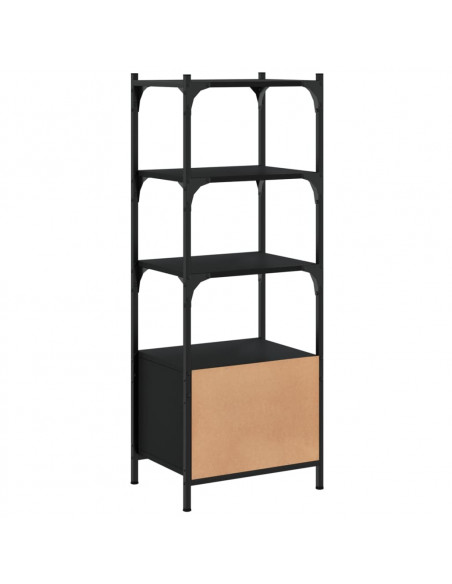 Libreria a 3 Ripiani Nera 41x30x109,5 cm in Legno Multistrato