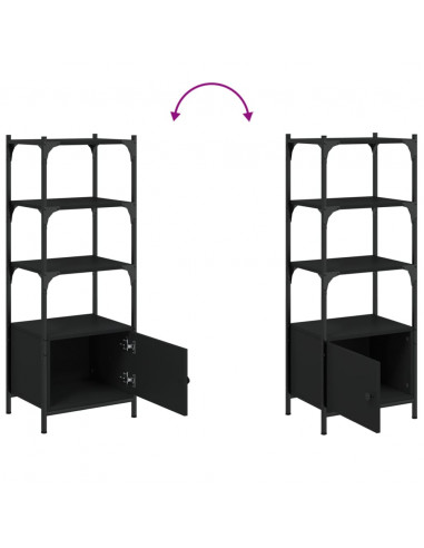 Libreria a 3 Ripiani Nera 41x30x109,5 cm in Legno Multistrato