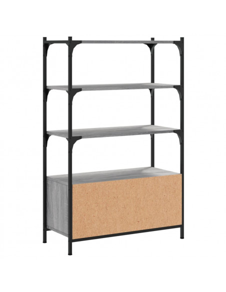 Libreria 3Ripiani Grigio Sonoma 70x30x109,5cm Legno Multistrato