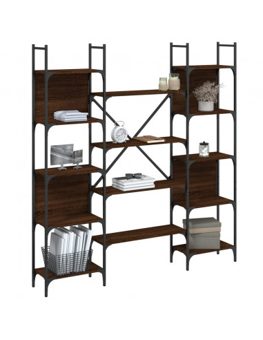 Libreria Rovere Marrone 155,5x24x166,5 cm in Legno Multistrato