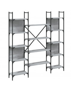 Libreria Grigio Sonoma 155,5x24x166,5 cm in Legno Multistrato 2