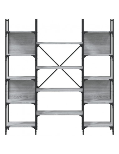 Libreria Grigio Sonoma 155,5x24x166,5 cm in Legno Multistrato