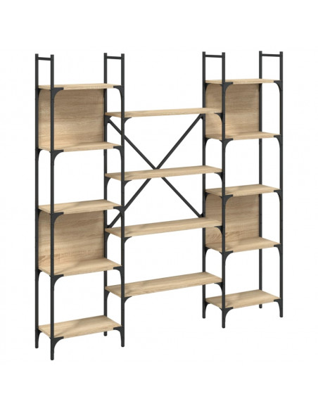 Libreria Rovere Sonoma 155,5x24x166,5 cm in Legno Multistrato