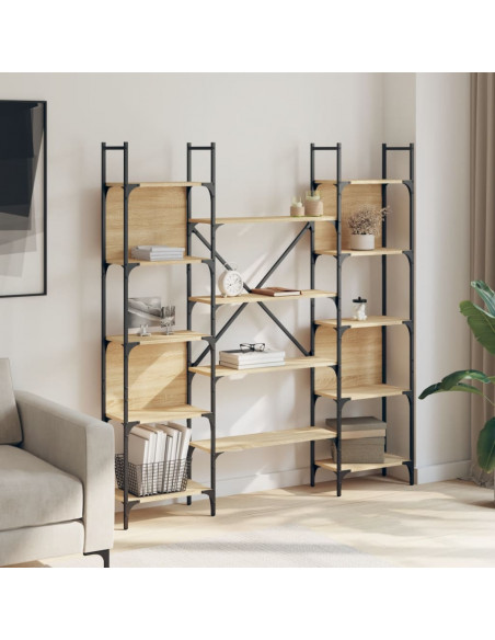 Libreria Rovere Sonoma 155,5x24x166,5 cm in Legno Multistrato