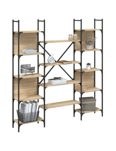 Libreria Rovere Sonoma 155,5x24x166,5 cm in Legno Multistrato
