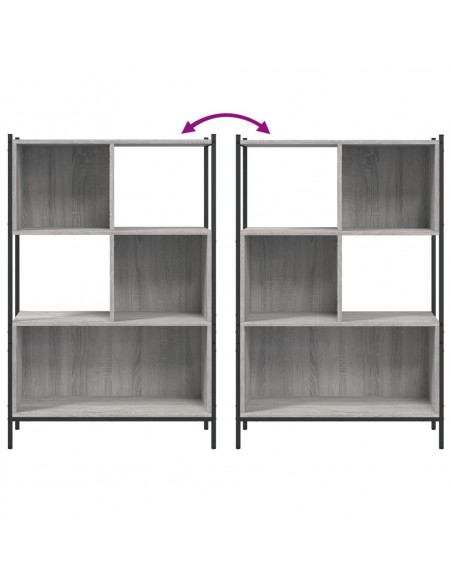 Libreria Grigio Sonoma 72x28x109 cm in Legno Multistrato