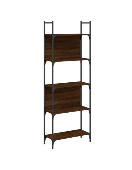 Libreria 5 Ripiani Rovere Marrone 60,5x24x166,5 cm Multistrato