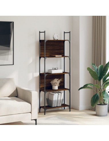 Libreria 5 Ripiani Rovere Marrone 60,5x24x166,5 cm Multistrato