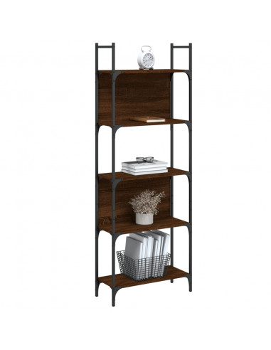 Libreria 5 Ripiani Rovere Marrone 60,5x24x166,5 cm Multistrato
