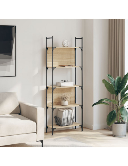 Libreria 5Ripiani Rovere Sonoma 60,5x24x166,5 Legno Multistrato
