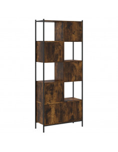 Libreria Rovere Fumo 72x28x172 cm in Legno Multistrato 2