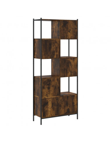 Libreria Rovere Fumo 72x28x172 cm in Legno Multistrato