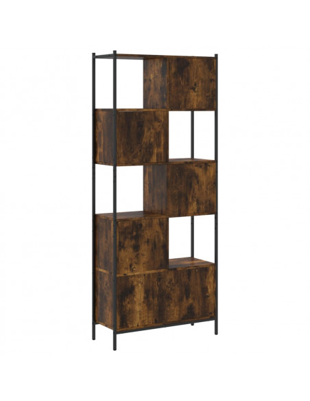 Libreria Rovere Fumo 72x28x172 cm in Legno Multistrato