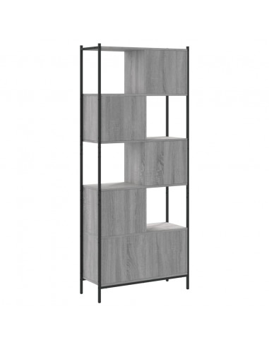 Libreria Grigio Sonoma 72x28x172 cm in Legno Multistrato