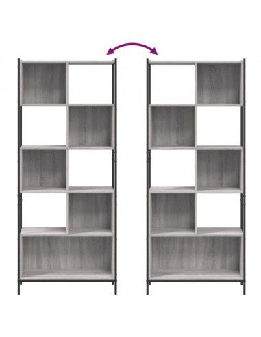 Libreria Grigio Sonoma 72x28x172 cm in Legno Multistrato
