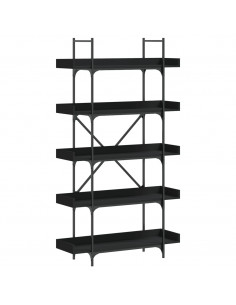 Libreria a 5 Ripiani Nera 100x33x180,5 cm in Legno Multistrato 2