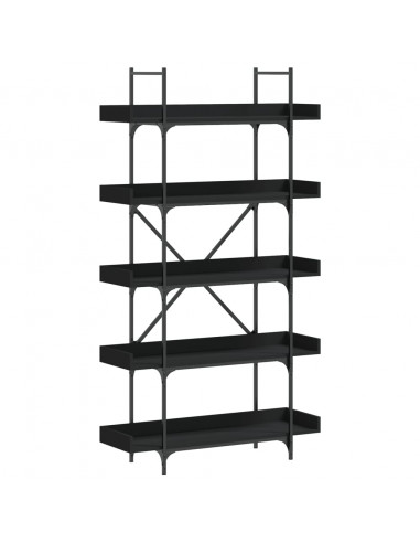 Libreria a 5 Ripiani Nera 100x33x180,5 cm in Legno Multistrato