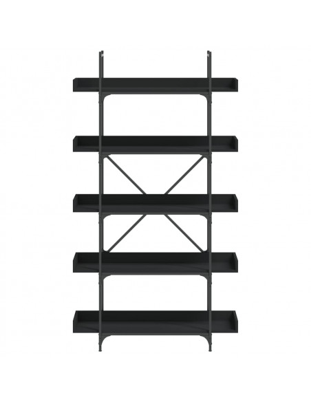 Libreria a 5 Ripiani Nera 100x33x180,5 cm in Legno Multistrato
