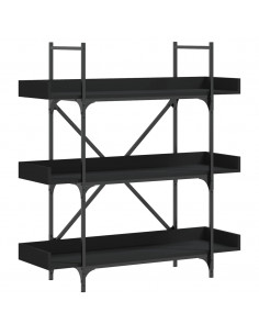 Libreria a 3 Ripiani Nera 100x33x108,5 cm in Legno Multistrato 2