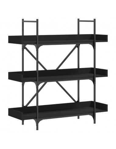 Libreria a 3 Ripiani Nera 100x33x108,5 cm in Legno Multistrato