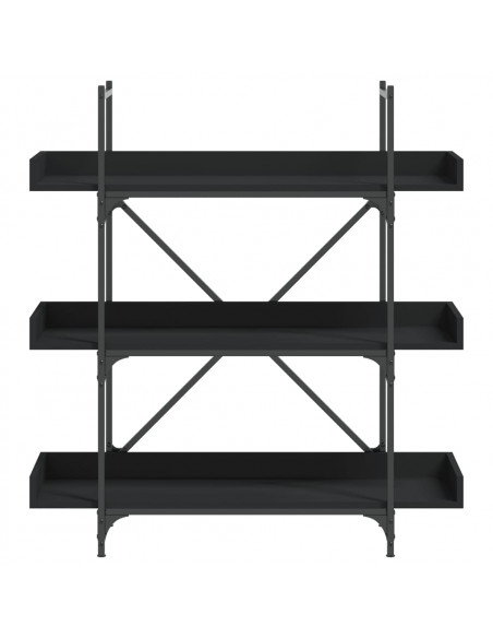Libreria a 3 Ripiani Nera 100x33x108,5 cm in Legno Multistrato
