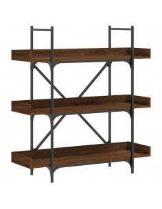 Libreria 3Ripiani Rovere Marrone 100x33x108,5 Legno Multistrato 2