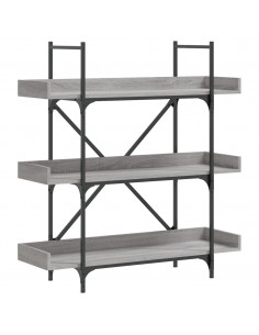 Libreria 3 Ripiani Grigio Sonoma 100x33x108,5 Legno Multistrato 2